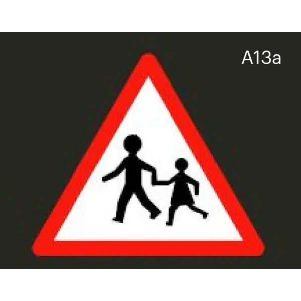 Vorgefertigte Warnstraßenmarkierung "Achtung Kinder" – Thermoplast, 1000×1000 mm