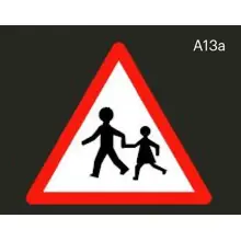 Vorgefertigte Warnstraßenmarkierung "Achtung Kinder" – Thermoplast, 2500×1000 mm