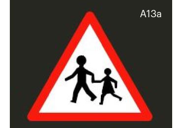 Vorgefertigte Warnstraßenmarkierung "Achtung Kinder" – Thermoplast