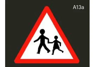 Vorgefertigte Warnstraßenmarkierung "Achtung Kinder" – Thermoplast