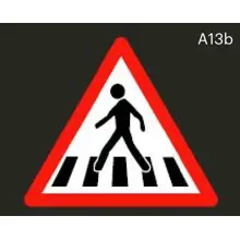 Vorgefertigte Warnstraßenmarkierung "Fußgängerüberweg" – Thermoplast, 1000×1000 mm