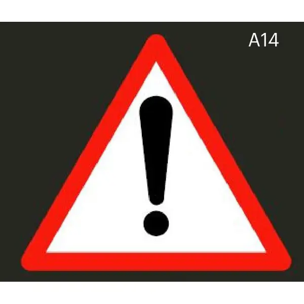 Vorgefertigte Warnstraßenmarkierung "Gefahrstelle" – Thermoplast, 1000×1000 mm