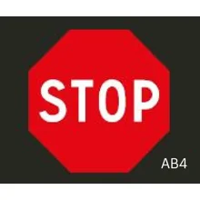 Vorgefertigte Warnstraßenmarkierung "Halt. Vorfahrt gewähren." – Thermoplast, 1000×1000 mm