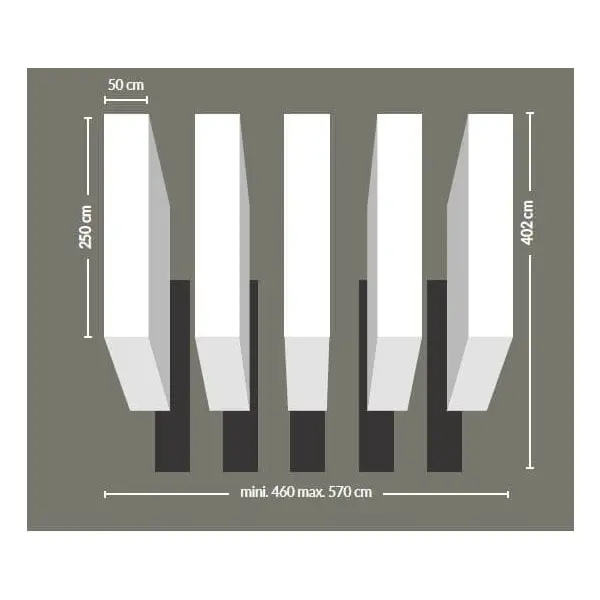Vorgefertigter 3D-Fußgängerüberweg –Thermoplast, weiß, 6 Streifen