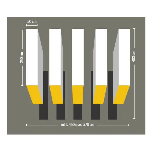 Vorgefertigter 3D-Fußgängerüberweg –Thermoplast, weiß-gelb, 5 Streifen