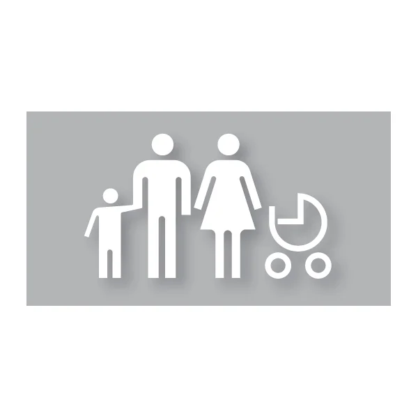 Vorgeformte Straßenmarkierung ''Familie'' – thermoplastisch, weiß, 875×1500mm