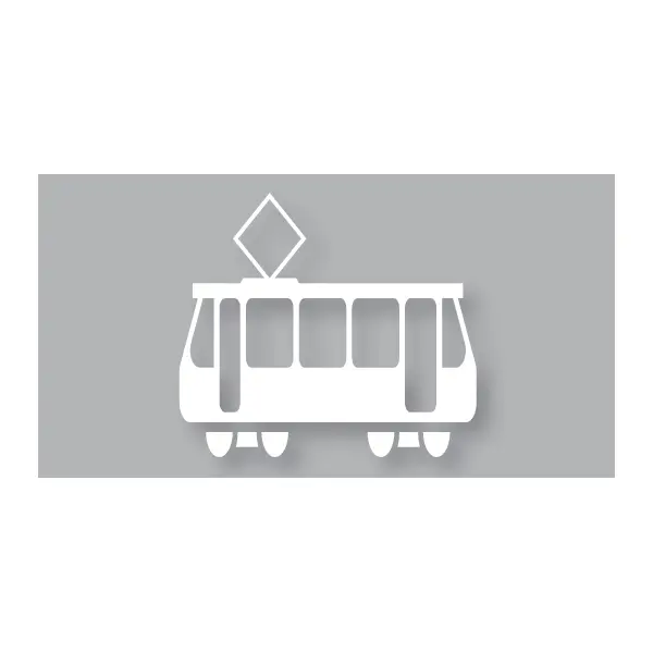 Vorgeformte Straßenmarkierung ''Straßenbahn'' – thermoplastisch, weiß, 1000×735mm, pack 5 stk