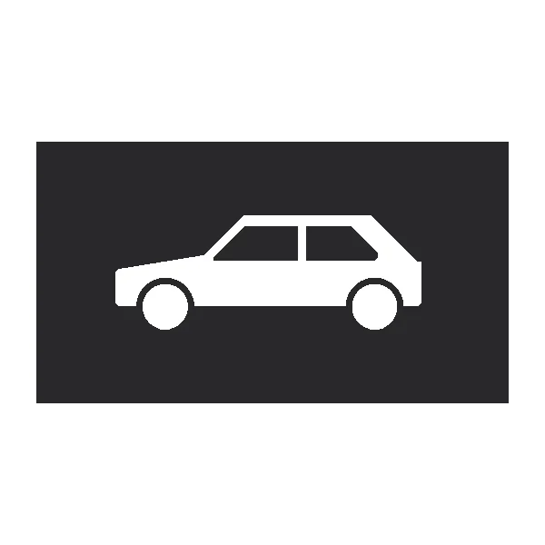 Vorgeformtes Verkehrszeichen ''Auto'' – thermoplastisch, weiß, 750×2000 mm
