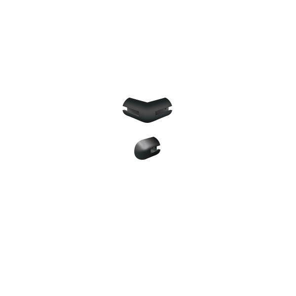 Wand- und Eckenschutz, Endstück Dual Colour – schwarz, 30×30mm