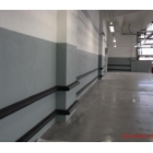 Wand- und Eckenschutz, Gummi-Prallschutz Rubber D mit Stahlverstärkung – schwarz, 75×65×3500mm