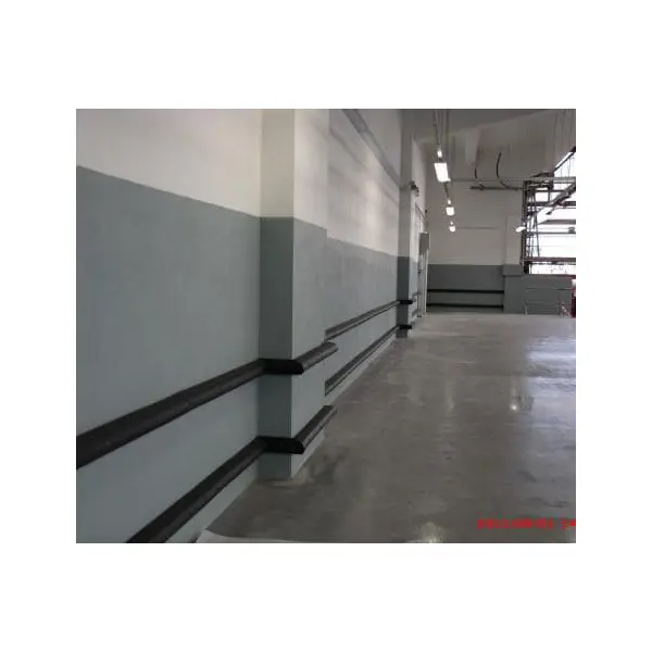 Wand- und Eckenschutz, Gummi-Prallschutz Rubber D mit Stahlverstärkung – schwarz, 75×65×3500mm