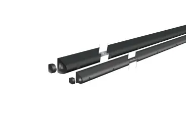 Wand- und Eckenschutz, Gummi-Prallschutz Rubber D mit Stahlverstärkung – schwarz, 75×65×3500mm