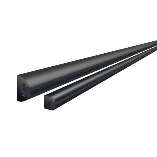 Wand- und Eckenschutz, Gummi-Stoßstange Dual Colour – schwarz, 60×30×1000mm