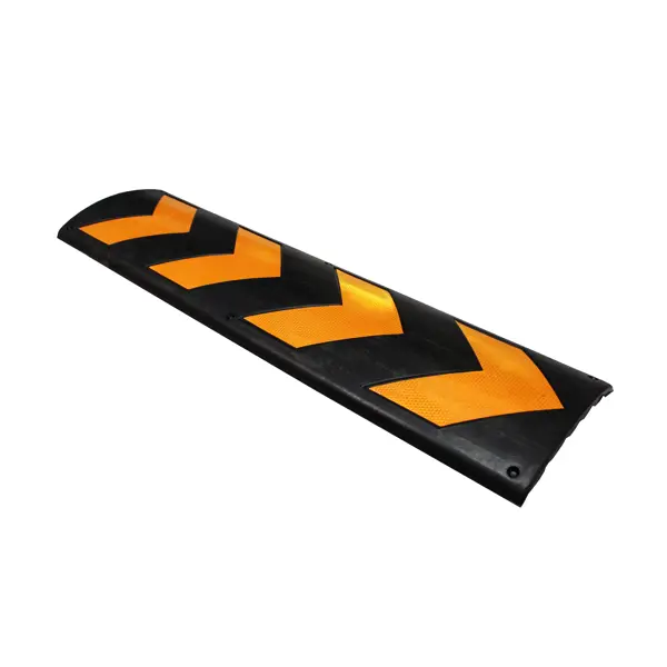 Wand- und Säulenschutz, Gummi-Prallschutz WallProtec Parking – schwarz, reflektierende Pfeile, 800×210×35 mm