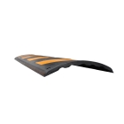 Wand- und Säulenschutz, Gummistoßstange WallProtec Parking – schwarz, reflektierende Pfeile, 800×210×35 mm