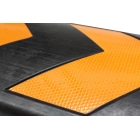 Wand- und Säulenschutz, Gummistoßstange WallProtec Parking – schwarz, reflektierende Pfeile, 800×210×35 mm