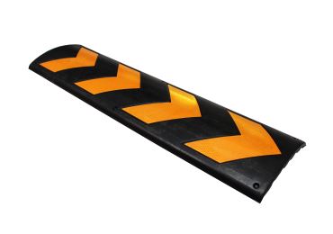 Wand- und Säulenschutz, Gummistoßstange WallProtec Parking – schwarz, reflektierende Pfeile, 800×210×35 mm