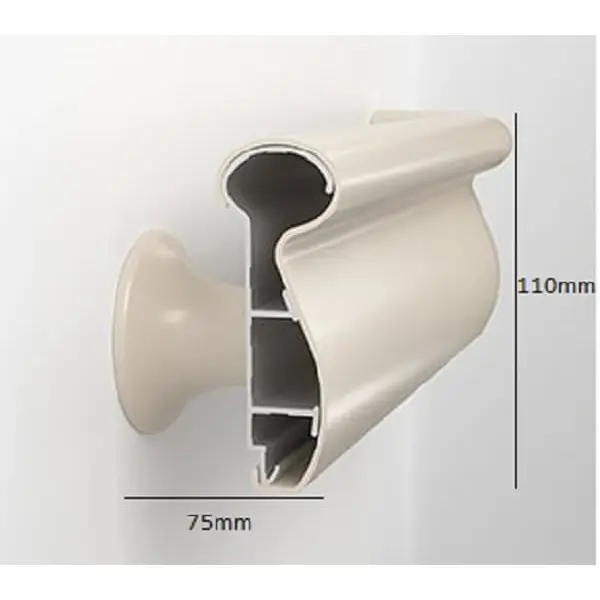 Wandgriff Handrail 1000 – PVC, Standard-RAL-Farben, 110 mm × 3,66 m, inkl. 7 Wandkonsolen