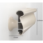 Wandgriff Handrail 1000 – PVC-U, Standard gemäß Farbfächer, 110 mm × 3,66 m, inkl. 7 Wandkonsolen