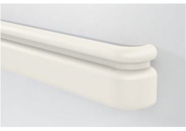 Wandgriff Handrail 3110 – PVC-U, Standard gemäß Farbfächer, 159 mm × 3,66 m, inkl. 7 Wandkonsolen