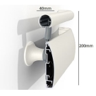 Nástenné madlo Handrail 3400, farba štandard podľa vzorkovníka, 200 mm × 3,66 m, vrátane 7 nástenných konzol