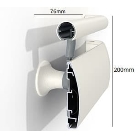 Wandgriff Handrail 3510 – PVC-U, Standard gemäß Farbfächer, 200 mm × 3,66 m, inkl. 7 Wandkonsolen