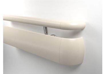 Wandgriff Handrail 3510 – PVC-U, Standard gemäß Farbfächer, 200 mm × 3,66 m, inkl. 7 Wandkonsolen