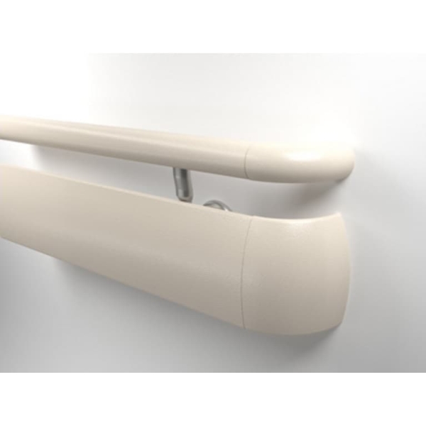 Wandgriff Handrail 3510 – PVC-U, Standard gemäß Farbfächer, 200 mm × 3,66 m, inkl. 7 Wandkonsolen