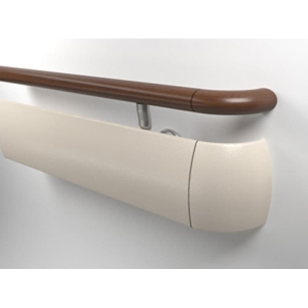 Wandgriff Handrail 3530 – PVC-U, Standard gemäß Farbfächer, 200 mm × 3,66 m, inkl. 7 Wandkonsolen