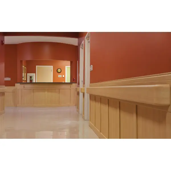 Wandgriff Handrail 800 – PVC, Standard-RAL-Farben, 140 mm × 3,66 m, inkl. 7 Wandkonsolen