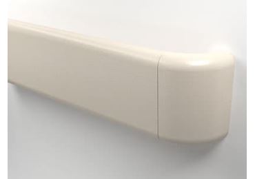 Wandgriff Handrail 800 – PVC-U, Standard gemäß Farbfächer, 140 mm × 3,66 m, inkl. 7 Wandkonsolen