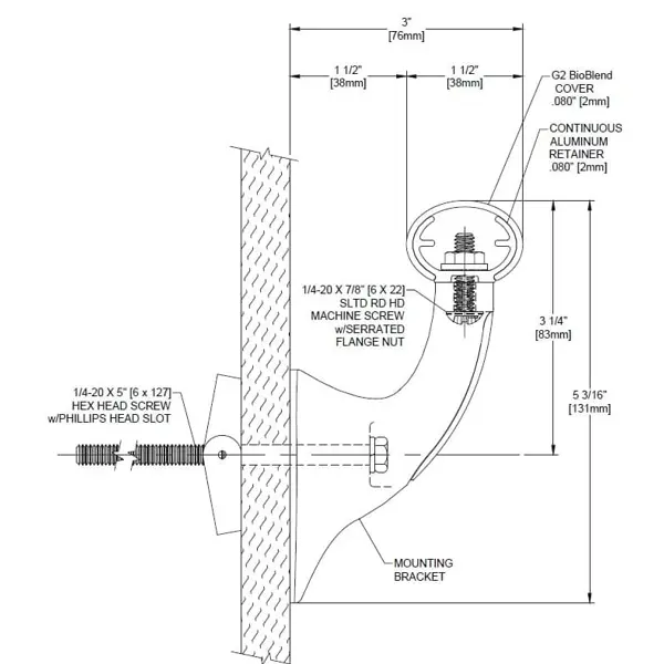 Wandgriff Handrail 920 – PVC, Standard-RAL-Farben, 38 mm × 3,66 m, inkl. 7 Wandkonsolen