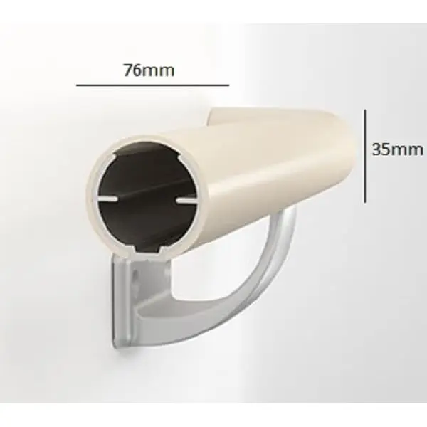 Wandgriff Handrail 940 – PVC, Standard-RAL-Farben, 40 mm × 3,66 m, inkl. 7 Wandkonsolen