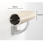 Wandgriff Handrail 940 – PVC-U, Standard gemäß Farbfächer, 40 mm × 3,66 m, inkl. 7 Wandkonsolen