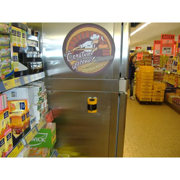 Wandkassette MAXI, gelb-schwarz – 9 m Band, gelb-schwarze Schraffur