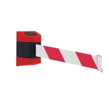 Wandkassette MAXI, rot-schwarz – 9 m Band, rot-weiß schraffiert