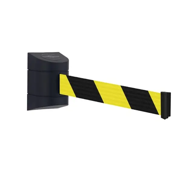 Wandkassette MAXI, schwarz – 7,7 m Band, gelb-schwarze Schraffur