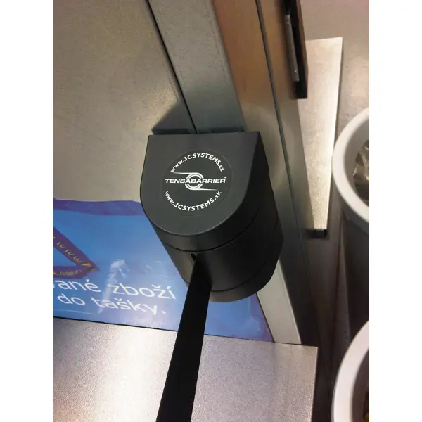 Wandkassette MAXI, schwarz – 7,7 m Band, rot-weiß schraffiert