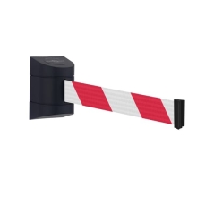 Wandkassette MAXI, schwarz – 9 m Band, rot-weiß schraffiert