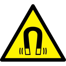 Warnkennzeichnung, Achtung starkes magnetisches Feld – Aluminium-Kompositwerkstoff, 400×347 mm