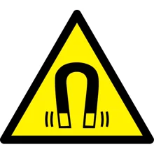 Warnkennzeichnung, Achtung starkes magnetisches Feld – Folie, 100×87 mm