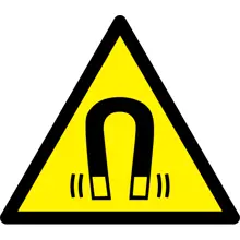 Warnkennzeichnung, Achtung starkes magnetisches Feld – Folie, 75×65 mm