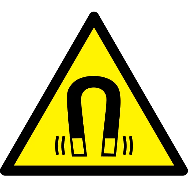 Warnkennzeichnung, Achtung starkes magnetisches Feld – Kunststoff, 400×347 mm