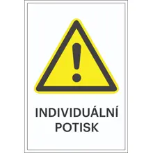 Warnkennzeichnung, allgemeines Warnzeichen, individueller Text – Folie, 100×150 mm