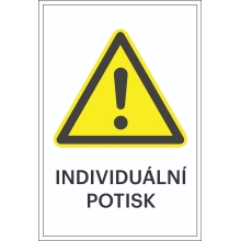 Warnkennzeichnung, allgemeines Warnzeichen, mit Möglichkeit des individuellen Textes – Folie, 100×150 mm