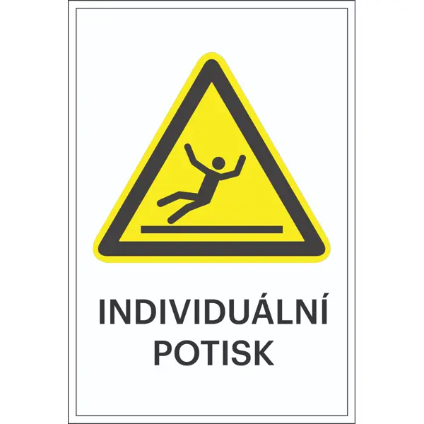 Warnkennzeichnung, Ausrutschgefahr, individueller Text – Aluminium-Kompositwerkstoff, 300×450 mm