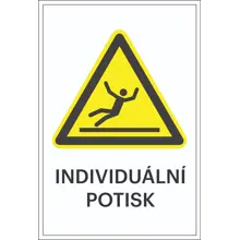 Warnkennzeichnung, Ausrutschgefahr, individueller Text – Kunststoff, 200×300 mm