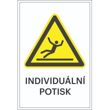Warnkennzeichnung, Ausrutschgefahr, mit Möglichkeit des individuellen Textes – Folie, 100×150 mm