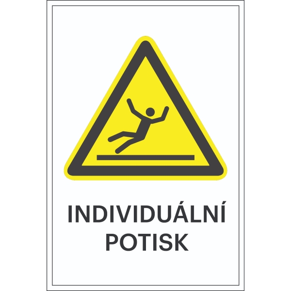 Warnkennzeichnung, Ausrutschgefahr, mit Möglichkeit des individuellen Textes – Folie, 100×150 mm