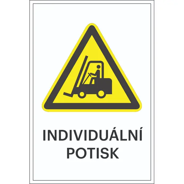 Warnkennzeichnung, Gabelstapler, individueller Text – Aluminium-Kompositwerkstoff, 400×600 mm